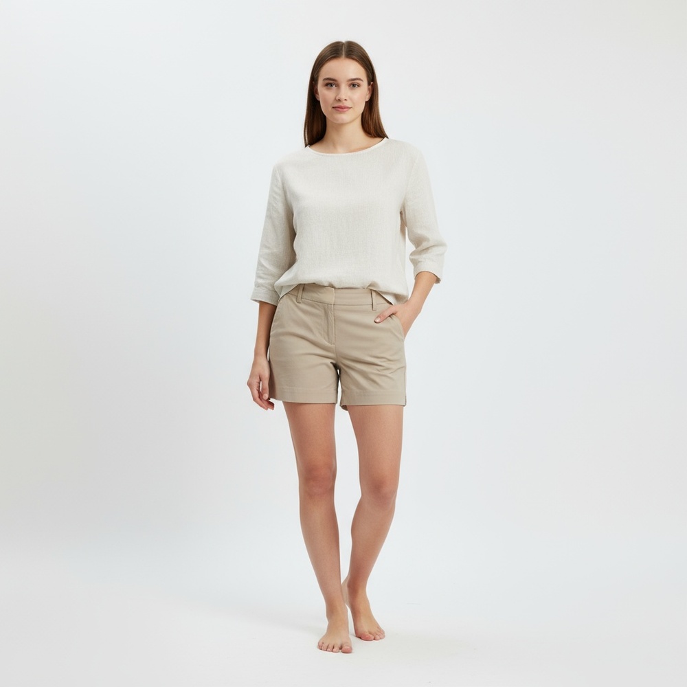 7th Avenue Shorts Womens Size XXL‎ Beige Casual Flat Front Summer Minimalist